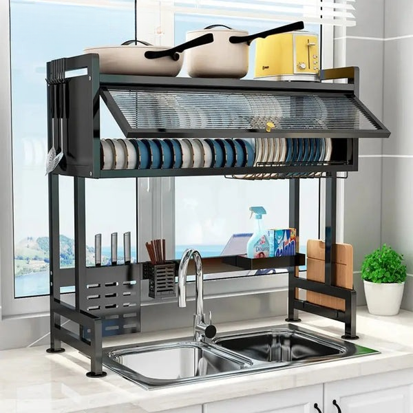 Metal Sink Dish Drying Cabinet Rack